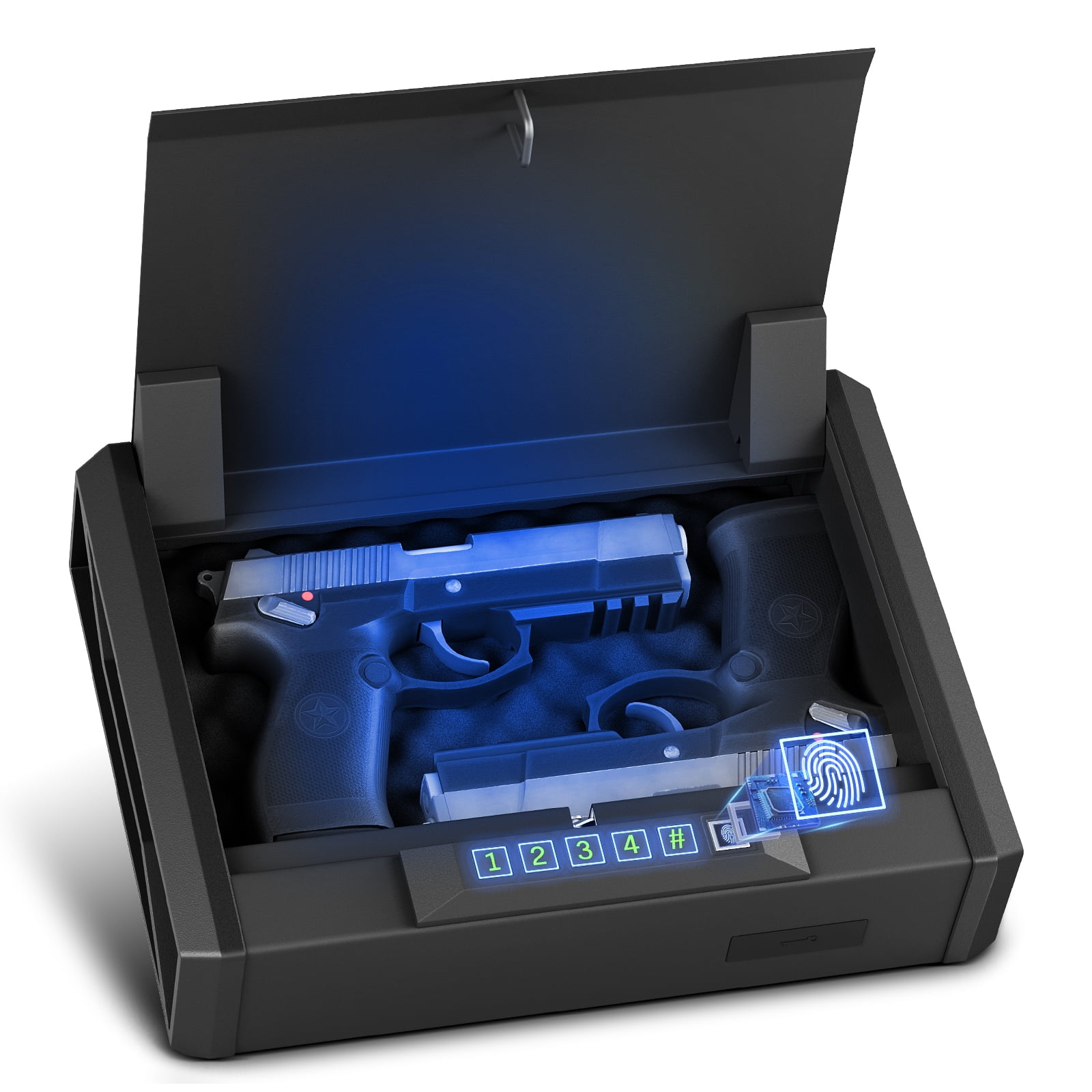 Riflevault Biometric Fingerprint Pistol Gun Safe, Quick Access Gun Lock