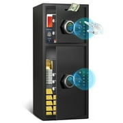 Riflewell Large Fingerprint Safe Box, Household Low-Carbon Steel Safe, Digital Keypad Home Safe With Deposit Slot, Personal File Safe, Dual Alarm And Silent Mode, Height 29.6"