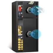Riflewell Large Fingerprint Safe Box, Household Low-Carbon Steel Safe, Digital Keypad Home Safe With Deposit Slot, Personal File Safe, Dual Alarm And Silent Mode, Height 33.5"