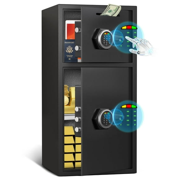 Riflewell Large Safe Box, Household Low-Carbon Steel Safe, Digital Keypad Home Safe With Deposit Slot, Personal File Safe, Dual Alarm And Silent Mode, Height 25.6"