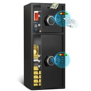 Riflewell Large Fingerprint Safe Box, Household Low-Carbon Steel Safe, Digital Keypad Home Safe With Deposit Slot, Personal File Safe, Dual Alarm And Silent Mode, Height 29.6"