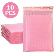 Riforla 10Pcs Bubble Mailer Self Seal Pink Bubble Padded Mailing Envelopes Bags Gift Wrap Packaging Bag Small Business Supplies Pink 11*15+4cm