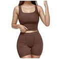 thumbnail image 1 of Riforla 2 Piece Sets for Women Matching Workout Set Cropped Tank Tops and High Waist Yoga Leggings Active Wear Sets for Women 2 Pieces Brown XL, 1 of 5