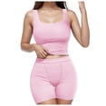 thumbnail image 1 of Riforla 2 Piece Sets for Women Matching Workout Set Cropped Tank Tops and High Waist Yoga Leggings Active Wear Sets for Women 2 Pieces Pink S, 1 of 5