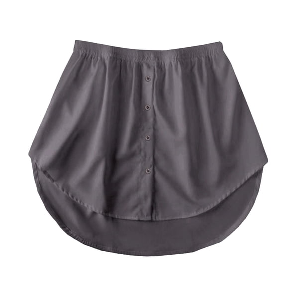 Ediodpoh Women's Shirt Extenders Button-Down Undershirt Skirt for Women Layering Shirt Skirt Dark Gray XXXL