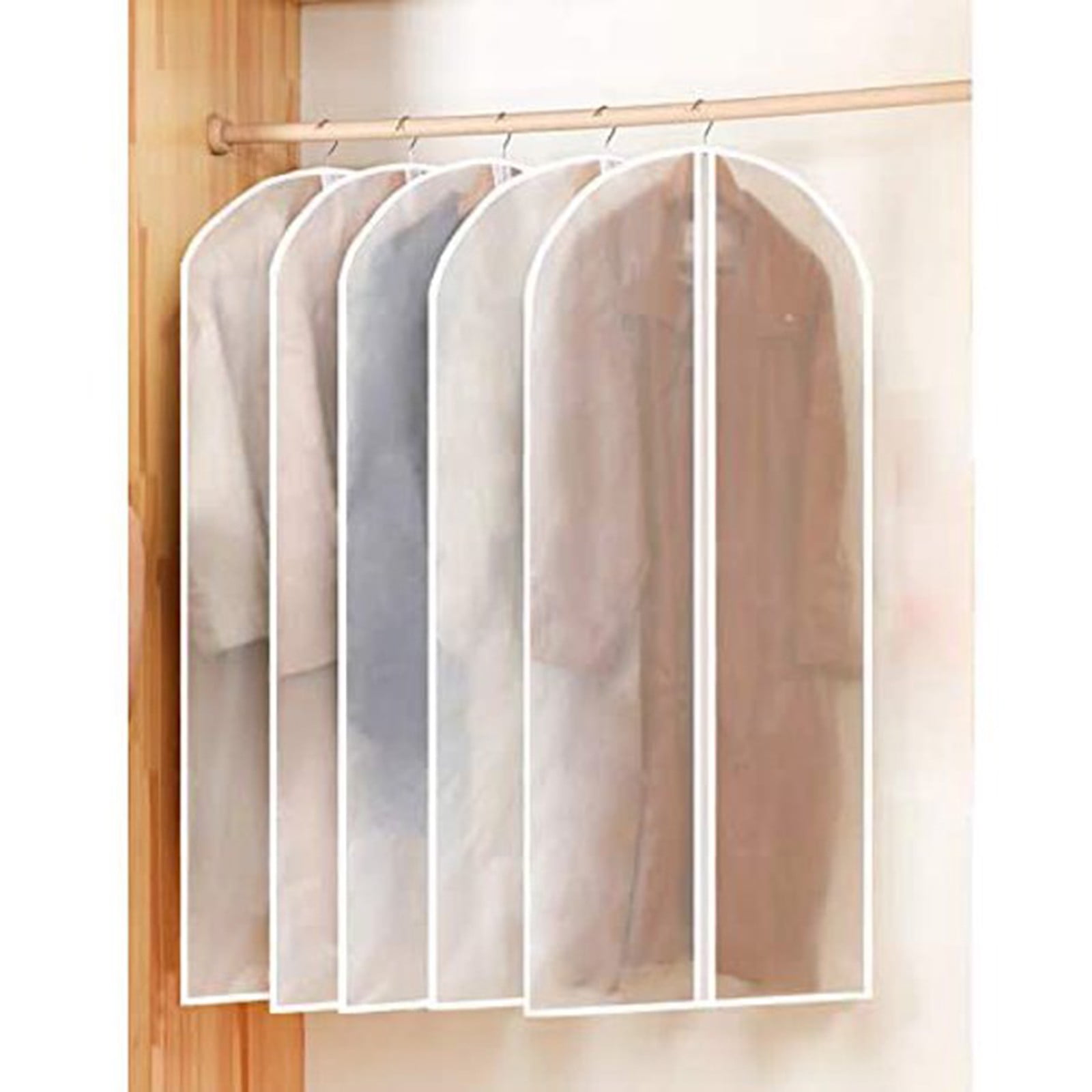 Riforla 5 Pack Large Clear Garment Bags Moth Proof Garment Bags Garment