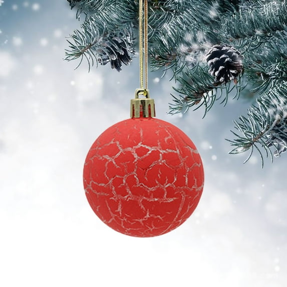 Riforla 6Pcs Christmas Ball Baubles Party Xmas Tree Decorations Hanging Ornament Decor 8cm Christmas Decorations Red A
