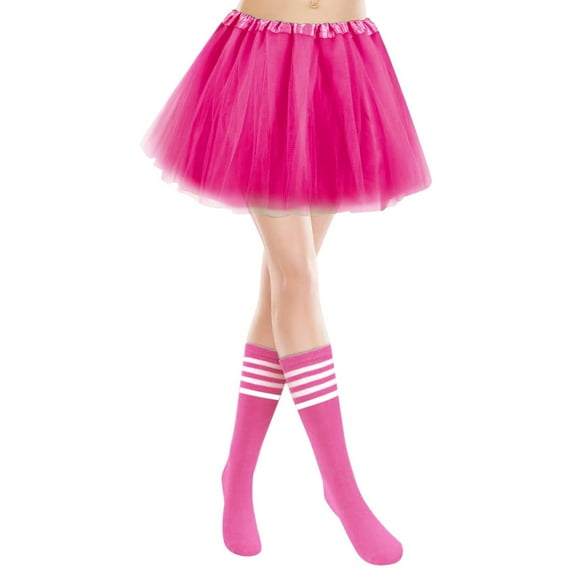 Riforla Adult Women's Carnival Tutu Skirt Set with Thigh High Socks Dance Performance Festival Womens Skirts RD1 One Size