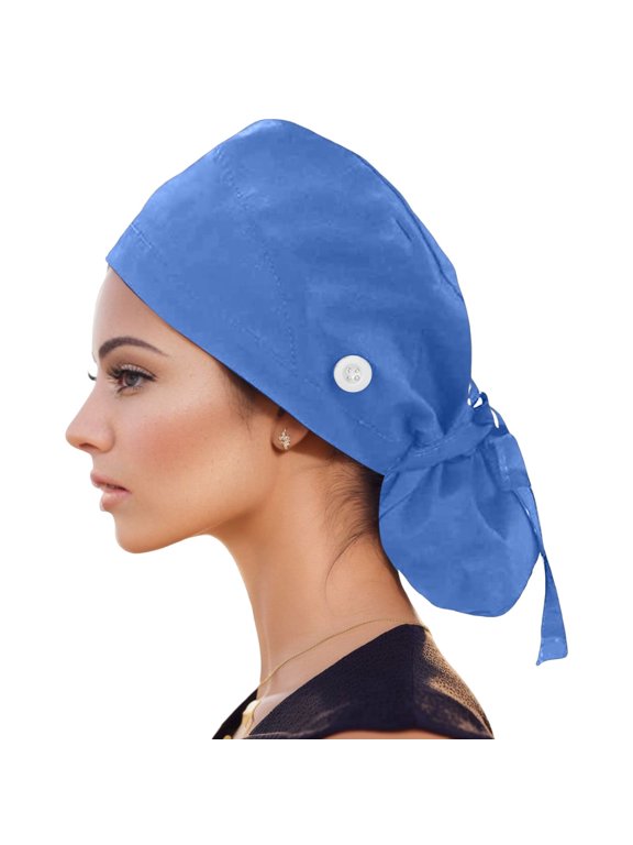 Fgnfyis And Womens with Sweatband Mens for Cap Hat with Buttons Scrub Bouffant Baseball Caps Baseball Caps Dark Blue