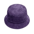 thumbnail image 1 of Riforla Autumn Winter Corduroy Fisherman Hat Unisex Street Style Beret Hat Adjustable Bucket Cap Bucket Hats Purple, 1 of 6
