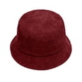 thumbnail image 1 of Riforla Autumn Winter Corduroy Fisherman Hat Unisex Street Style Beret Hat Adjustable Bucket Cap Bucket Hats Wine, 1 of 6