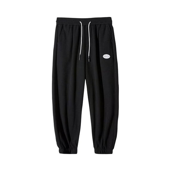 Riforla Autumn and Winter Men's Casual Sports Loose Binding Feet Sweatpants Mens Pants Casual BK1 M