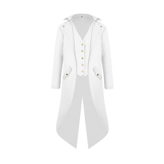 Riforla Big Kids Boys Regency Tailcoat Boys Jacket Frock Coat White L