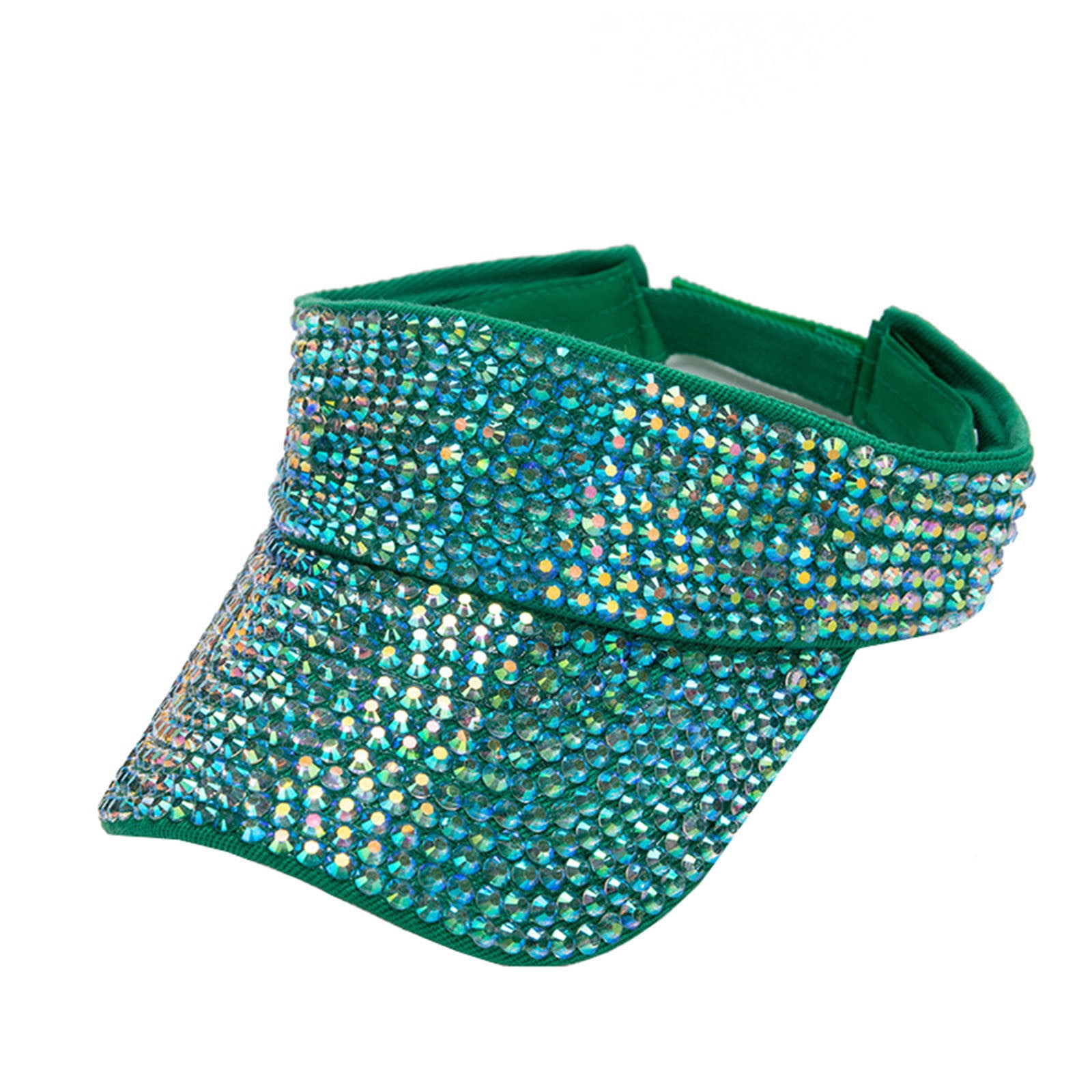 3 Pack Sun Visor Hat Bling Rhinestones Adjustable Outdoor Sports Running Golf Bling Rhinestone Sun Visor Women Adjustable Ponytail Hat  main image 3