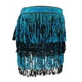 thumbnail image 1 of Ediodpoh Carnival Sequin Skirt for Women Boho Fringe Tassel Belly Dance Scarf Rave Party Skirts Belts for Women and Girls Womens Skirts Blue One Size, 1 of 2