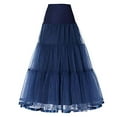 thumbnail image 1 of Ediodpoh Carnival Tutu Skirt Boneless A Hem Wedding Dress Long Petticoat Underskirt for Bridal Gown Skirts for Women Navy XL, 1 of 2