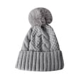 thumbnail image 1 of Riforla Bonnet Femme Chapeau D'hiver Tricoté De Couleur Unie for Femme Chapeau Moelleux Et Épais En Peluche Chapeau De Ski Chaud for Femme Bonnet Femme Hiver Bomber Hats Grey, 1 of 2