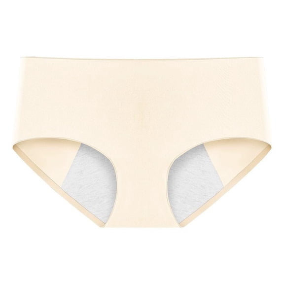 Riforla Briefs for Women Women's Mid Waist Underwear Women's Non File Women's Underwear Large Size Pure Underwear Women Panties Beige M