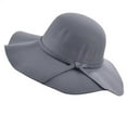 thumbnail image 1 of Riforla British Retro Woolen Dome Autumn and Winter Large Brimmed Sun Hat Summer Hats Grey, 1 of 5