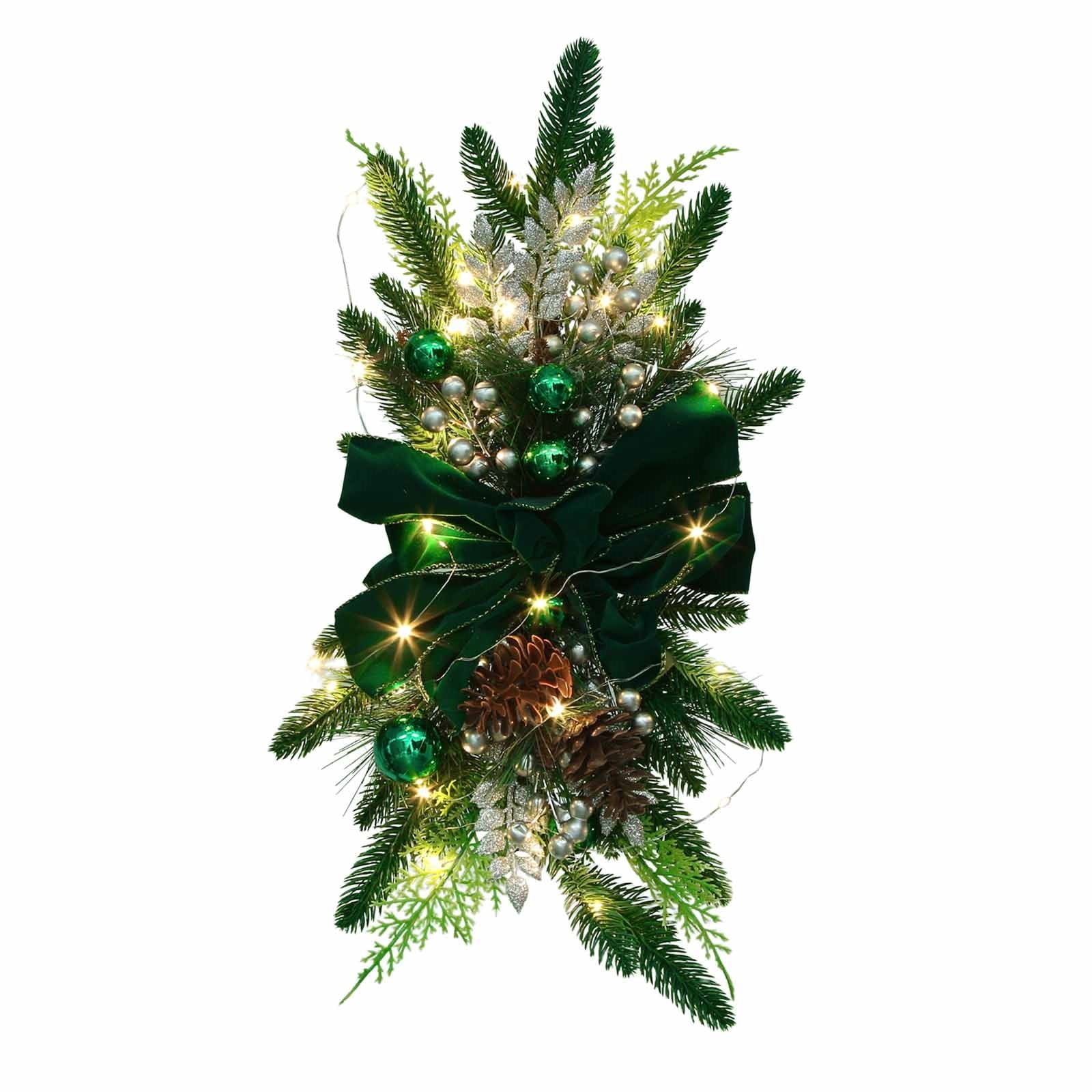 Riforla Christmas Stair Light up Wreath Christmas Stairway Wreath
