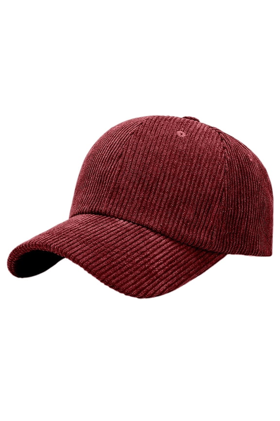 Corduroy Baseball Cap for Men and Women Stylish Casual Sun Hat Versatile Soft Texture Sunshade Cap Hats for Woman Red