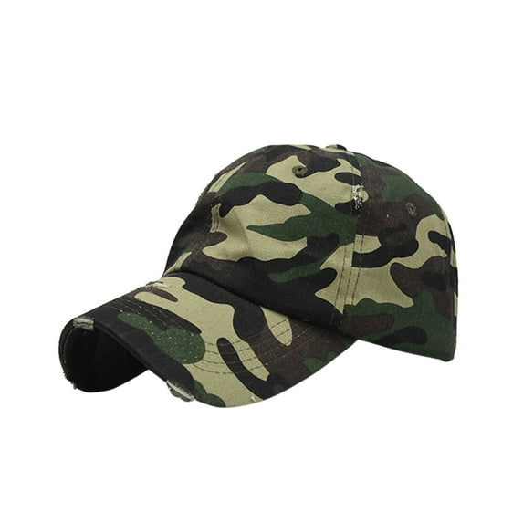 Riforla Cotton Baseball Cap with Holes Ponytail Cap with Curved Brim Cap Spring Summer Women's Outdoor Sports Sun Cap Womens Hats Camouflage