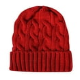 thumbnail image 1 of Riforla Cozy Solid Color Thick Warm Knitted Hat for Fall and Winter Bomber Hats, 1 of 4