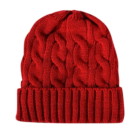 Riforla Cozy Solid Color Thick Warm Knitted Hat for Fall and Winter Bomber Hats