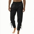 thumbnail image 1 of Riforla with Drawstrings Pants Solid Men's Ankle Pants Banded Men's Pants Black XXL, 1 of 9