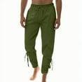 thumbnail image 1 of Riforla Cuff with Drawstrings Pants Solid Men's Ankle Pants Costume Banded Men's Pants Green XL, 1 of 9