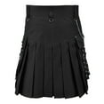 thumbnail image 1 of Riforla Design Sense Fashion Trend Scottish Holiday Dress Multi Color Pleated Skirt Black L, 1 of 4