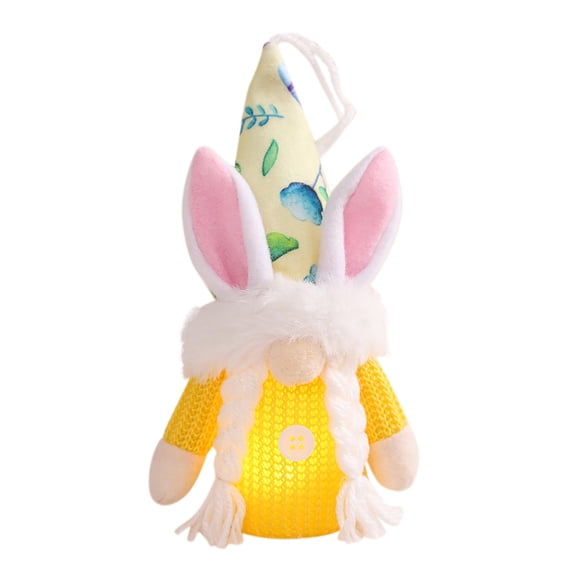 Riforla Easter Decoration Ornaments Rabbit Plush Doll Rudolph Doll Yellow