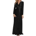 thumbnail image 1 of Riforla Elegant Dresses for Women Long Sleeve Sequin Dress Formal Gowns Sparkly V Neck Maxi Dress, 1 of 5
