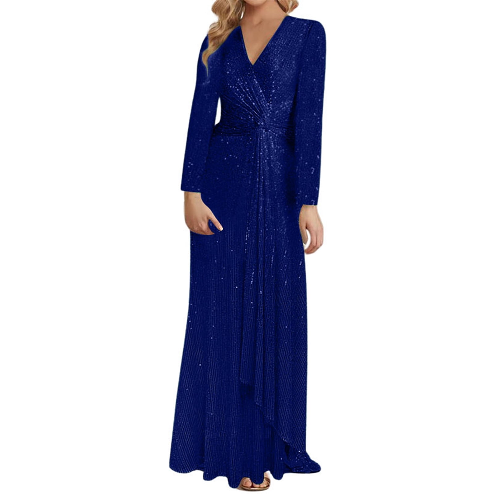 Purple Maxi Ball Gown Long Sleeve Tulle Prom Dresses V Neck Formal Evening Party Gown For Women A Line Wedding Dress Black,Size 0 At Women's Clothing Store A-line Lace-up Gown-289642