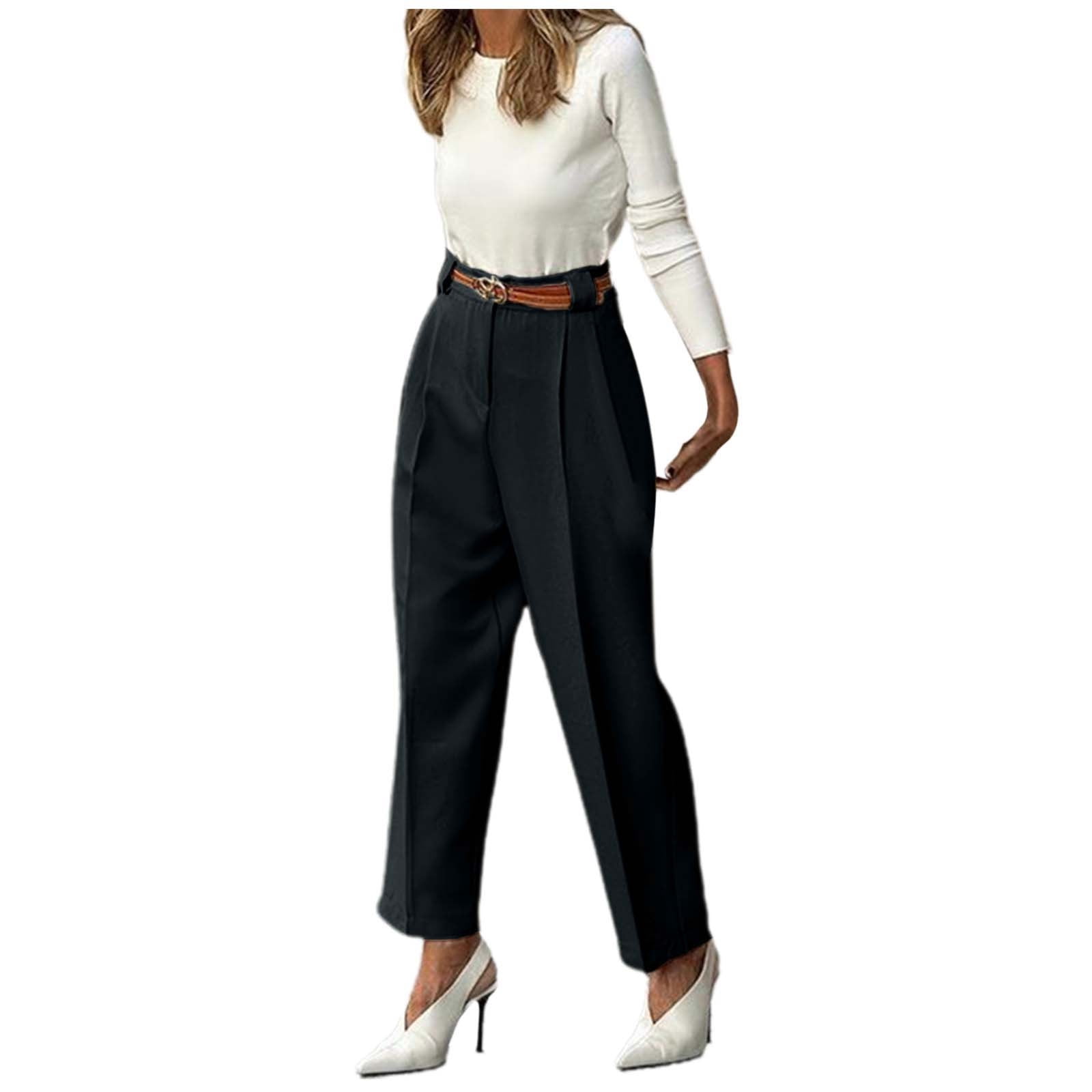 Riforla Elegant Women's Solid Color High Waist Ankle Length
