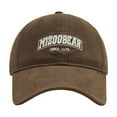 thumbnail image 1 of Riforla Fall and Winter MIZOOBEAR Sanded Three Embroidery Soft Top Baseball Cap Men's Wide Brim Face Cap Baseball Caps Coffee, 1 of 4