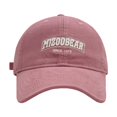 thumbnail image 1 of Riforla Fall and Winter MIZOOBEAR Sanded Three Embroidery Soft Top Baseball Cap Men's Wide Brim Face Cap Baseball Caps Pink, 1 of 4