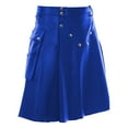 thumbnail image 1 of Riforla Fashionable Comfortable Versatile Scottish Festival Dress Men's Multi Color Leather Pleated Skirt Blue XXL, 1 of 2