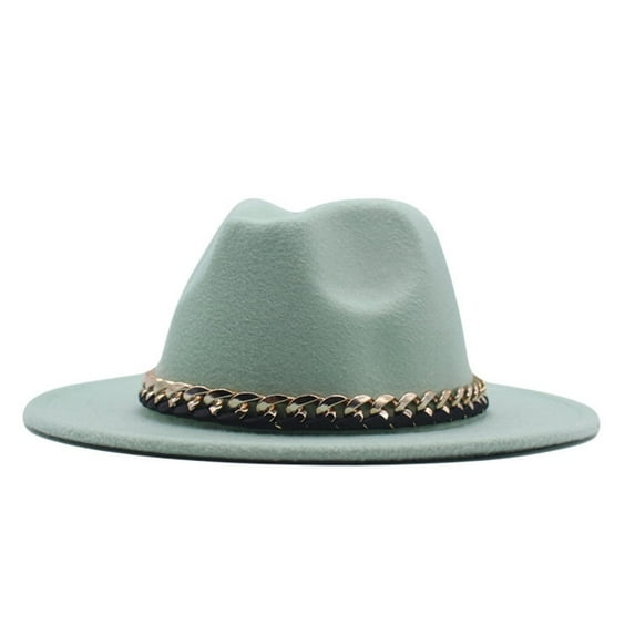 Riforla Fashionable Fedora Fedoras Men Wide for Women Dress Hat Women's and Hats Baseball Caps Sun Hats Mint Green M