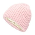 thumbnail image 1 of Riforla Girl Fashion Solid All Autumn and Winter Knitted Warm Woolen Hat Bomber Hats Pink Children, 1 of 3