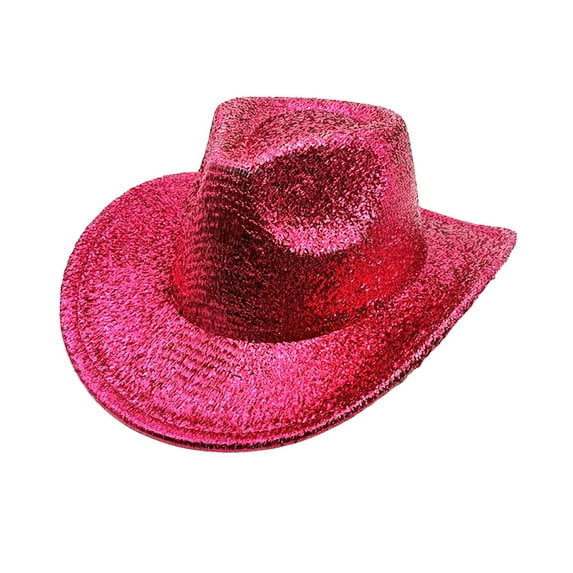 Riforla Gold Solid Color Fashion Stage Hat for Men and Women Party Festival Western Cowboy Hat Womens Hats Red M
