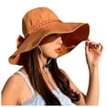 thumbnail image 1 of Riforla Hat Lady Sun Sun Visor Lady Wide Brim Hat Hat Spring and Summer Sun Chin Strap Bow Small Face Effect Sun Travel Outd Beach Hats for Women Orange, 1 of 4