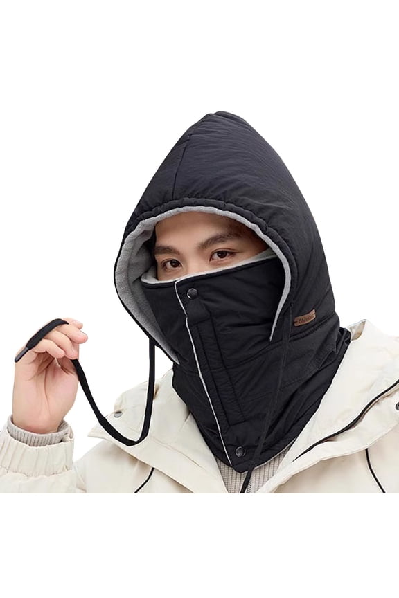 Hats for Men and Women The Same Type of Autumn and Winter Cycling Warm Bike Riding Face One Head Cover Bomber Hats Black