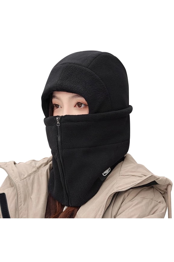 Riforla Hats for Men and Women The Same Type of Autumn and Winter Cycling Warm Bike Riding Face One Head Cover Bomber Hats Black