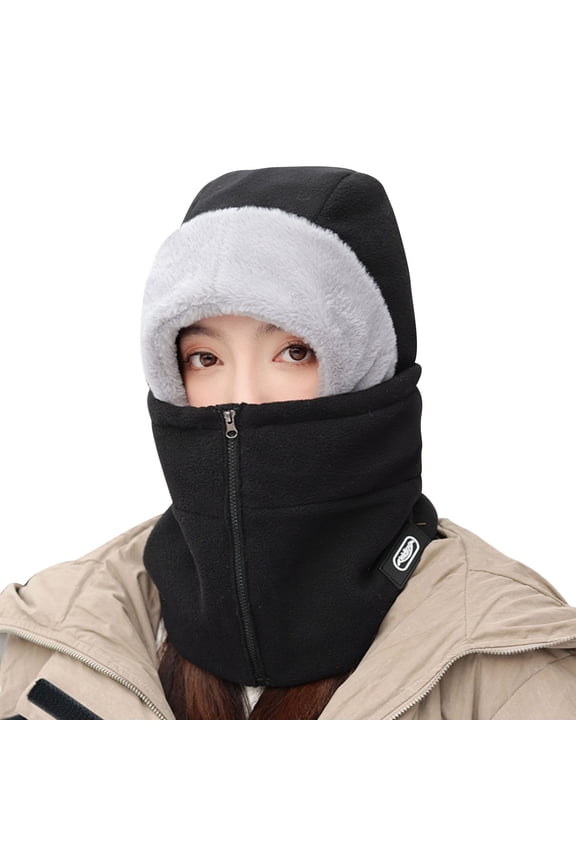 Hats for Men and Women The Same Type of Autumn and Winter Cycling Warm Bike Riding Face One Head Cover Bomber Hats Black