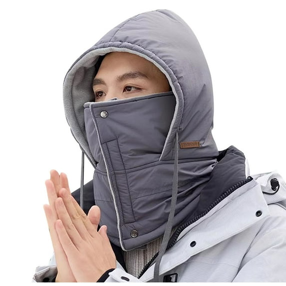 Riforla Hats for Men and Women The Same Type of Autumn and Winter Cycling Warm Bike Riding Face One Head Cover Bomber Hats Dark Gray