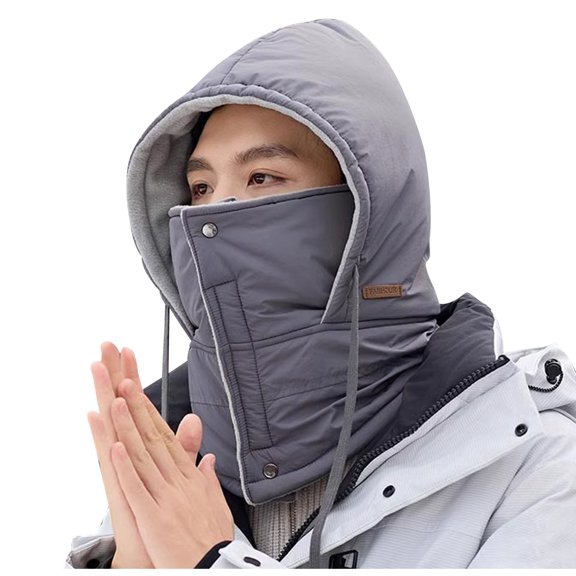 Riforla Hats for Men and Women The Same Type of Autumn and Winter Cycling Warm Bike Riding Face One Head Cover Bomber Hats Dark Gray