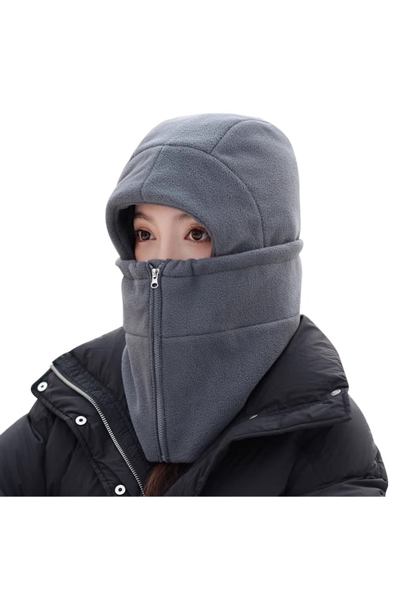 Riforla Hats for Men and Women The Same Type of Autumn and Winter Cycling Warm Bike Riding Face One Head Cover Bomber Hats Grey