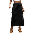 thumbnail image 1 of Riforla Heavy Industry Drawstring Design Denim Cargo Skirt Skirt Womens Skirts Black XXL, 1 of 5