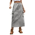 thumbnail image 1 of Riforla Heavy Industry Drawstring Design Denim Cargo Skirt Skirt Womens Skirts Grey M, 1 of 5